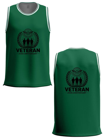Custom Adult Basketball Jersey Personalized Print Basketball Top, USA 250th. Veteran Graphic