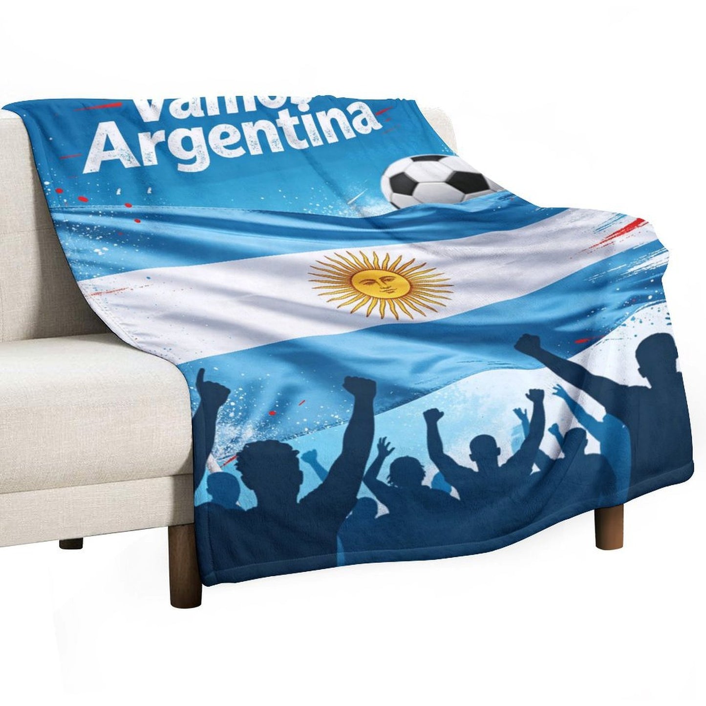 30" x 40" Polyester Blanket World Cup "Vamos Argentina" Graphic Blanket for Sofa & Relaxation
