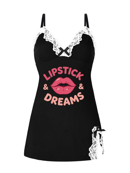 Classic Women Nightgown Breathable Sleep Dress Custom Print Casual Nightwear for Daily Use