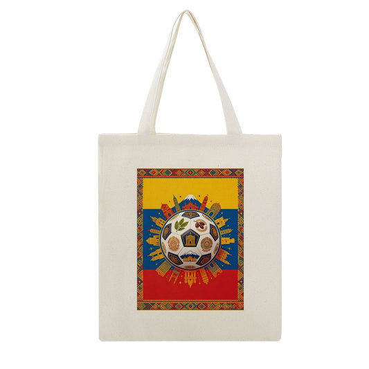 34x40cm World Cup Colombia Canvas Tote Bag, Practical Daily Use Carry Bag,Fashion Eco-Friendly Tote for Outdoor