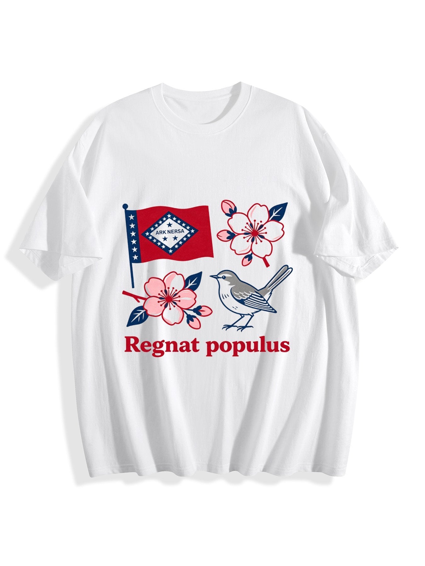 180g Pure Cotton Women's USA250 State Pride "Regnat Populus" GraphicT-Shirt, Seattle Sports Fan Casual Top