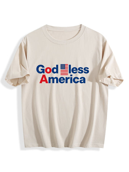 180g Pure Cotton Women's USA250  "God Bless America" Graphic T-Shirt, Seattle Sports Fan Casual Top