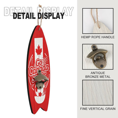 Novelty Surfboard Design Wooden Corkscrew, Portable Bottle Opener for Home & Party