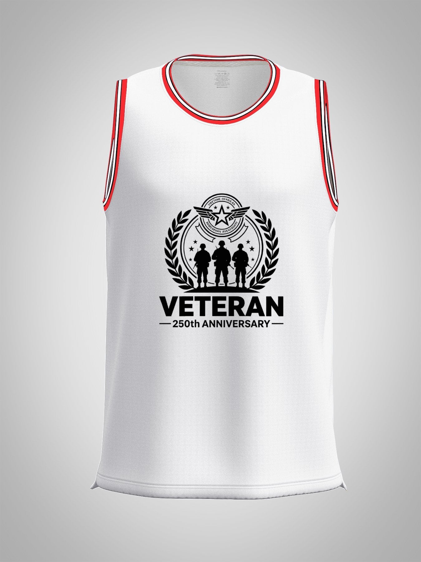 Custom Adult Basketball Jersey Personalized Print Basketball Top, USA 250th. Veteran Graphic