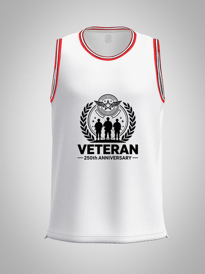 Custom Adult Basketball Jersey Personalized Print Basketball Top, USA 250th. Veteran Graphic