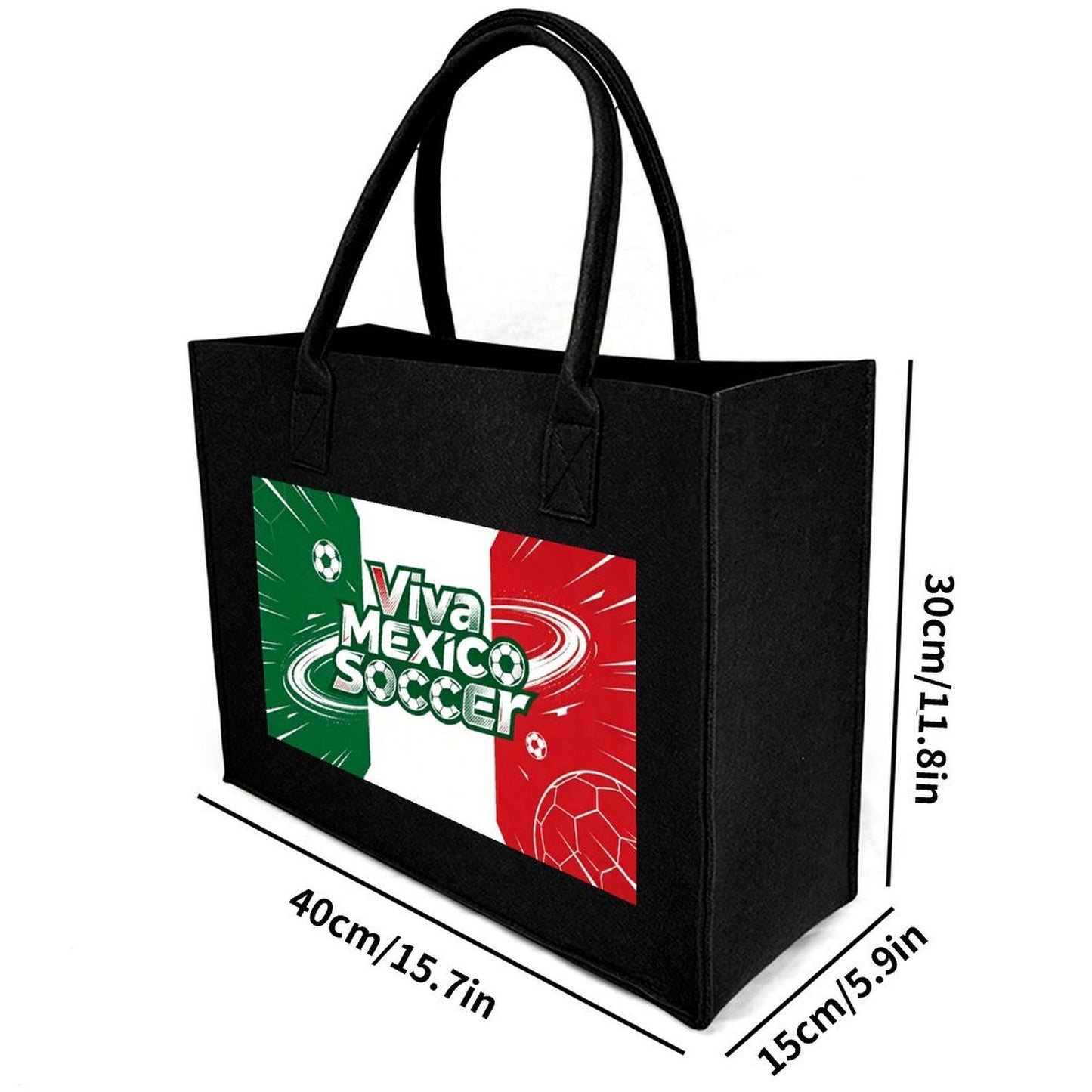 15.7"x11.8"x5.9" Eco-Friendly Felt Reusable Bag, Custom Logo & Pattern Printed Tote Bag, Multi-purpose Grocery & Travel Bag