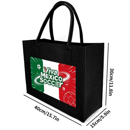15.7"x11.8"x5.9" Eco-Friendly Felt Reusable Bag, Custom Logo & Pattern Printed Tote Bag, Multi-purpose Grocery & Travel Bag