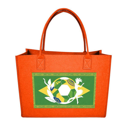 15.7"x11.8"x5.9" Eco-Friendly Felt Reusable Bag, Custom Logo & Pattern Printed Tote Bag, Multi-purpose Grocery & Travel Bag