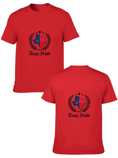 180g Pure Cotton Men's and Women's Texas State Pride Graphic T-Shirt, USA Casual Cotton Tee