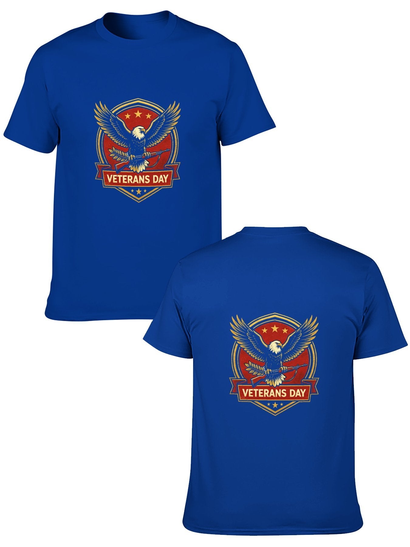 180g Pure Cotton Men's and Women's Patriotic "Veterans Day" Graphic T-Shirt, USA Casual Cotton Tee