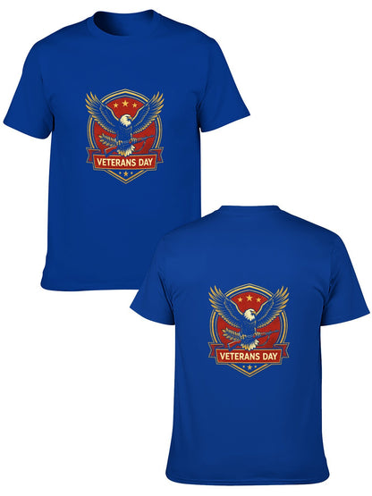 180g Pure Cotton Men's and Women's Patriotic "Veterans Day" Graphic T-Shirt, USA Casual Cotton Tee