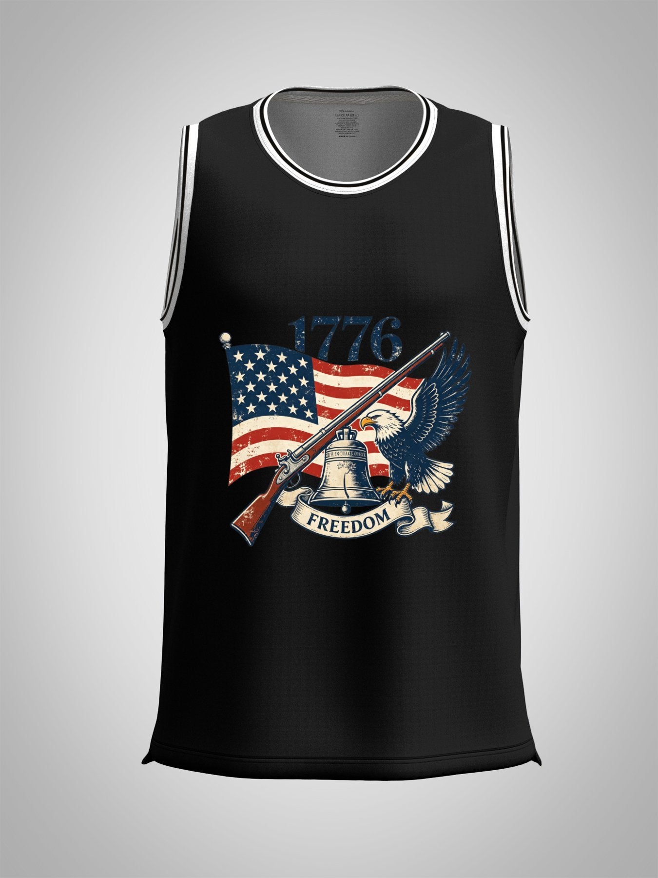 Custom Adult Basketball Jersey Personalized Print Basketball Top, USA 250th. Veteran Graphic