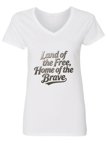 120g Pure Cotton V-neck Women's USA 250th.  Graphic T-Shirt,  Casual Cotton Tee for Daily Wear
