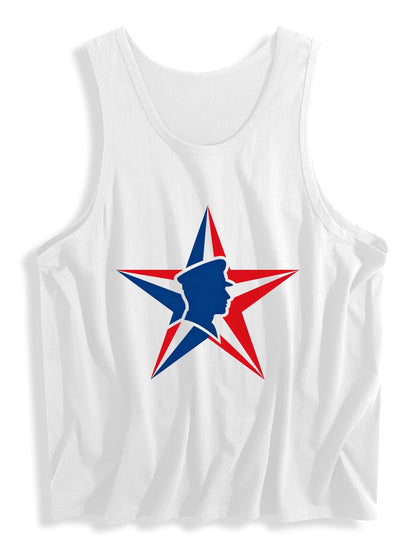 180g 100% Cotton Men's Patriotic Star Graphic T-Shirt, USA Casual Cotton Tee