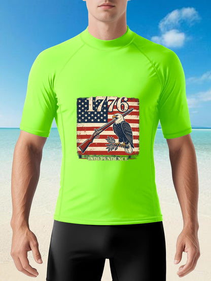 Retro Surf Graphic Suit, USA 250th. "Independence" Graphic Comfortable Water Sport Outfit as Gift for Men