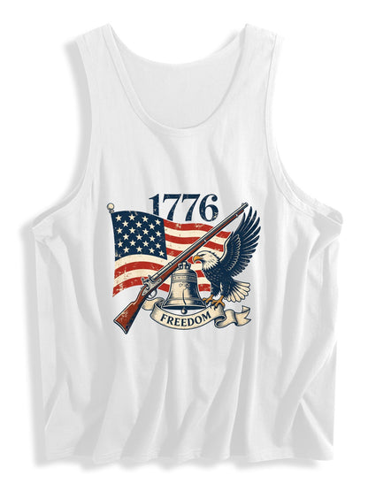 Mens American 250th. Tank Top Patriotic Casual Cotton Sleeveless Tee for Daily Wear