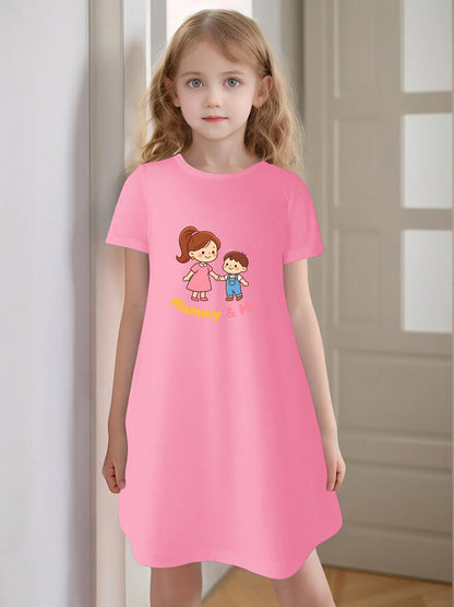 Funny Graphic Girls' Dress, Soft Breathable Fabric, Perfect Birthday Gift for Little Girls