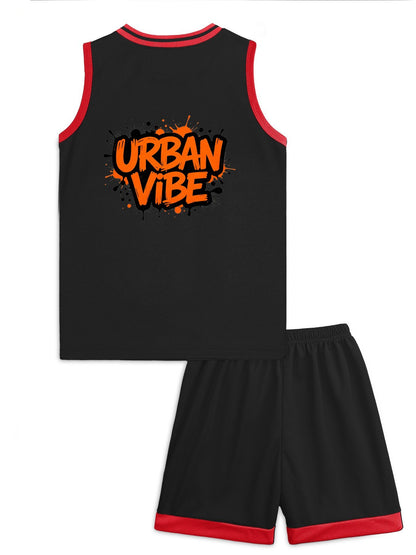 Kids Basketball Training Set, Youth Printed Basketball Suit Set for Daily Play