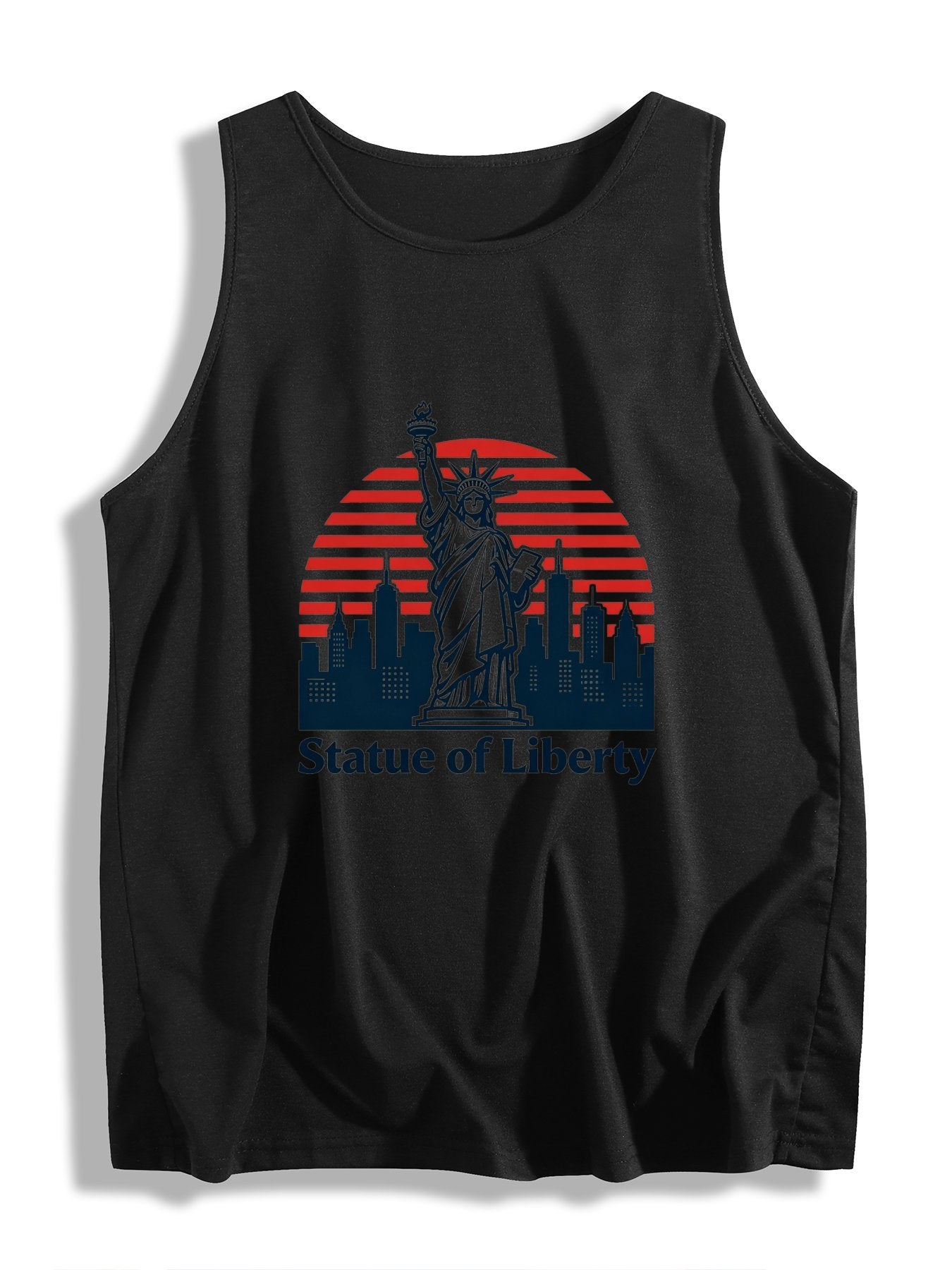 Women's USA 250th. "State of Liberty" Sleeveless T-shirt, Casual Cotton Daily Wear Tank Top