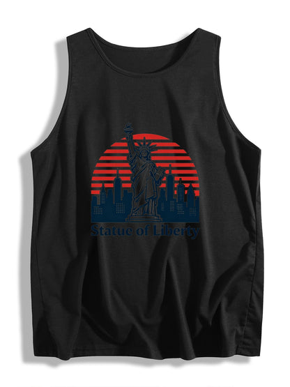 Women's USA 250th. "State of Liberty" Sleeveless T-shirt, Casual Cotton Daily Wear Tank Top