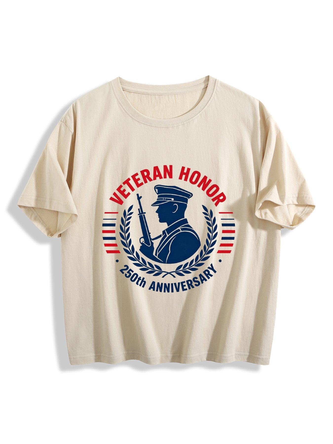 180g Pure Cotton Women's Patriotic "Veteran Honor" Graphic T-Shirt,  Casual Cotton Tee for Daily Wear