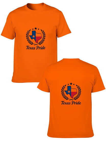 180g Pure Cotton Men's and Women's Texas State Pride Graphic T-Shirt, USA Casual Cotton Tee