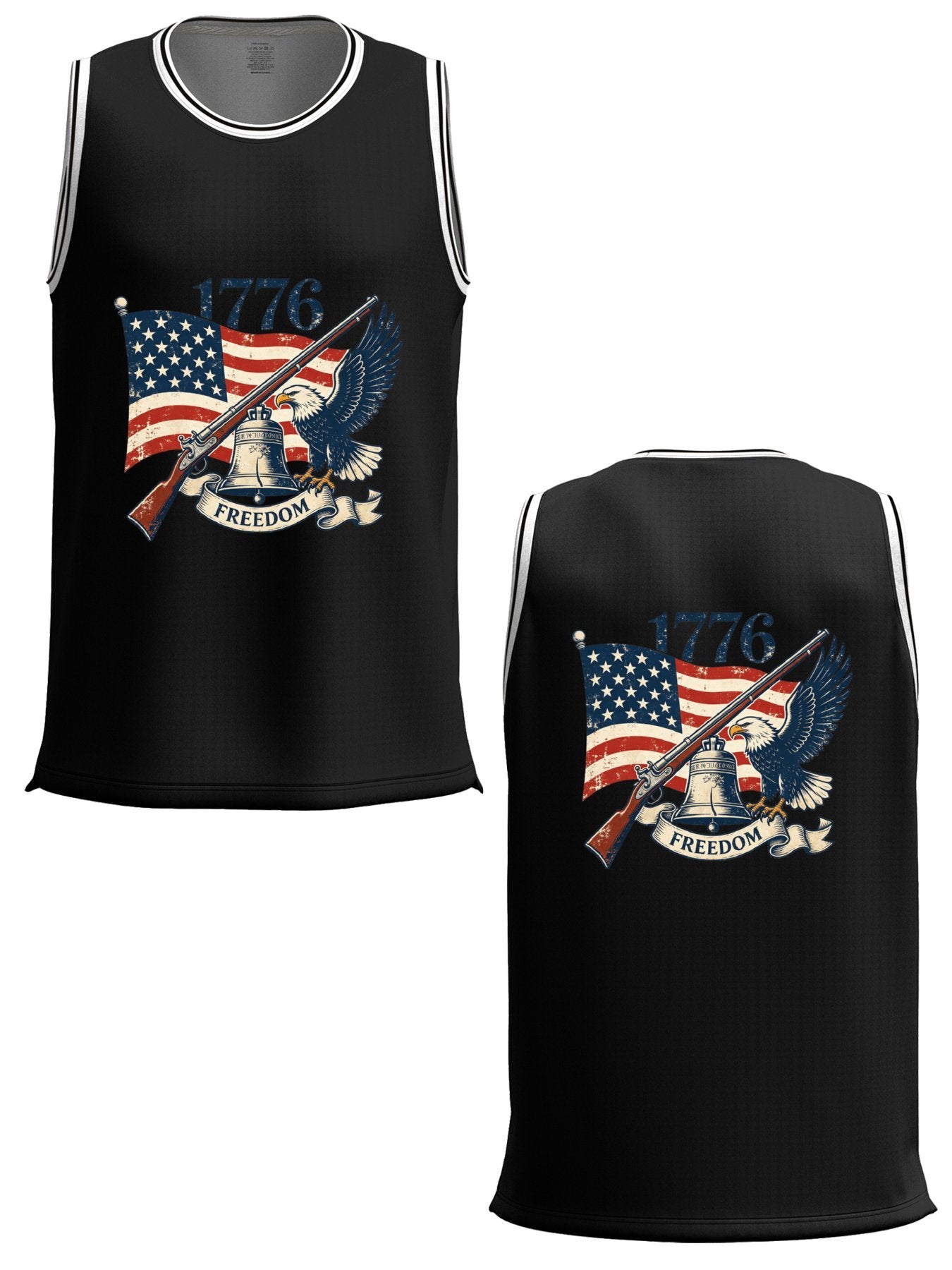 Custom Adult Basketball Jersey Personalized Print Basketball Top, USA 250th. Veteran Graphic