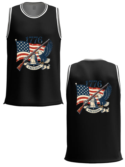 Custom Adult Basketball Jersey Personalized Print Basketball Top, USA 250th. Veteran Graphic