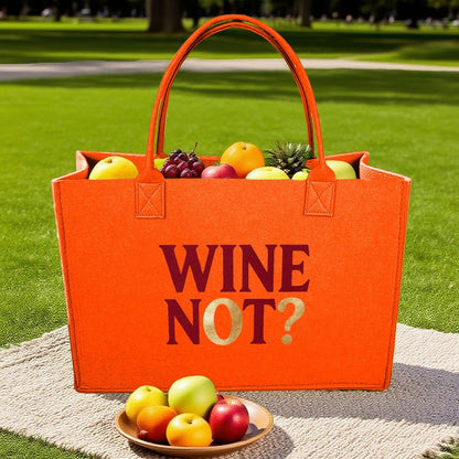 15.7"x11.8"x5.9" Eco-Friendly Felt Reusable Bag, Custom Logo & Pattern Printed Tote Bag, Multi-purpose Grocery & Travel Bag