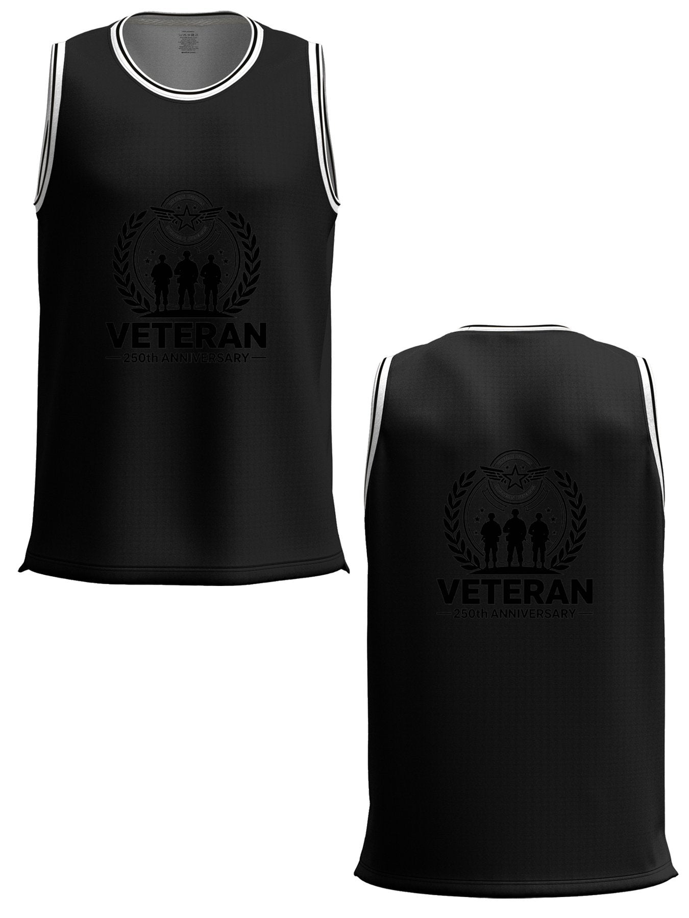 Custom Adult Basketball Jersey Personalized Print Basketball Top, USA 250th. Veteran Graphic