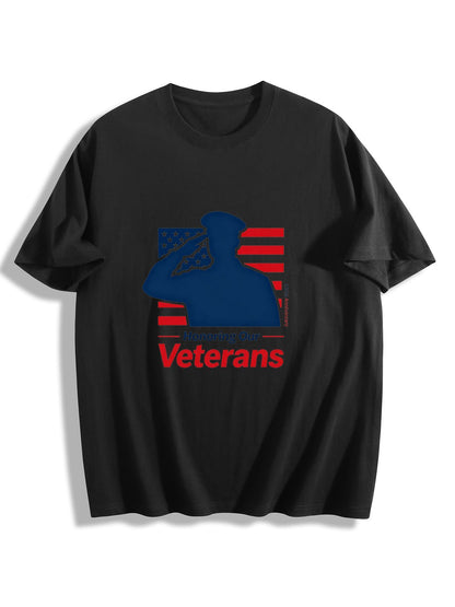 180g Pure Cotton Women's Patriotic "Hornoring our Veterans" GraphicT-Shirt, Seattle Sports Fan Casual Top