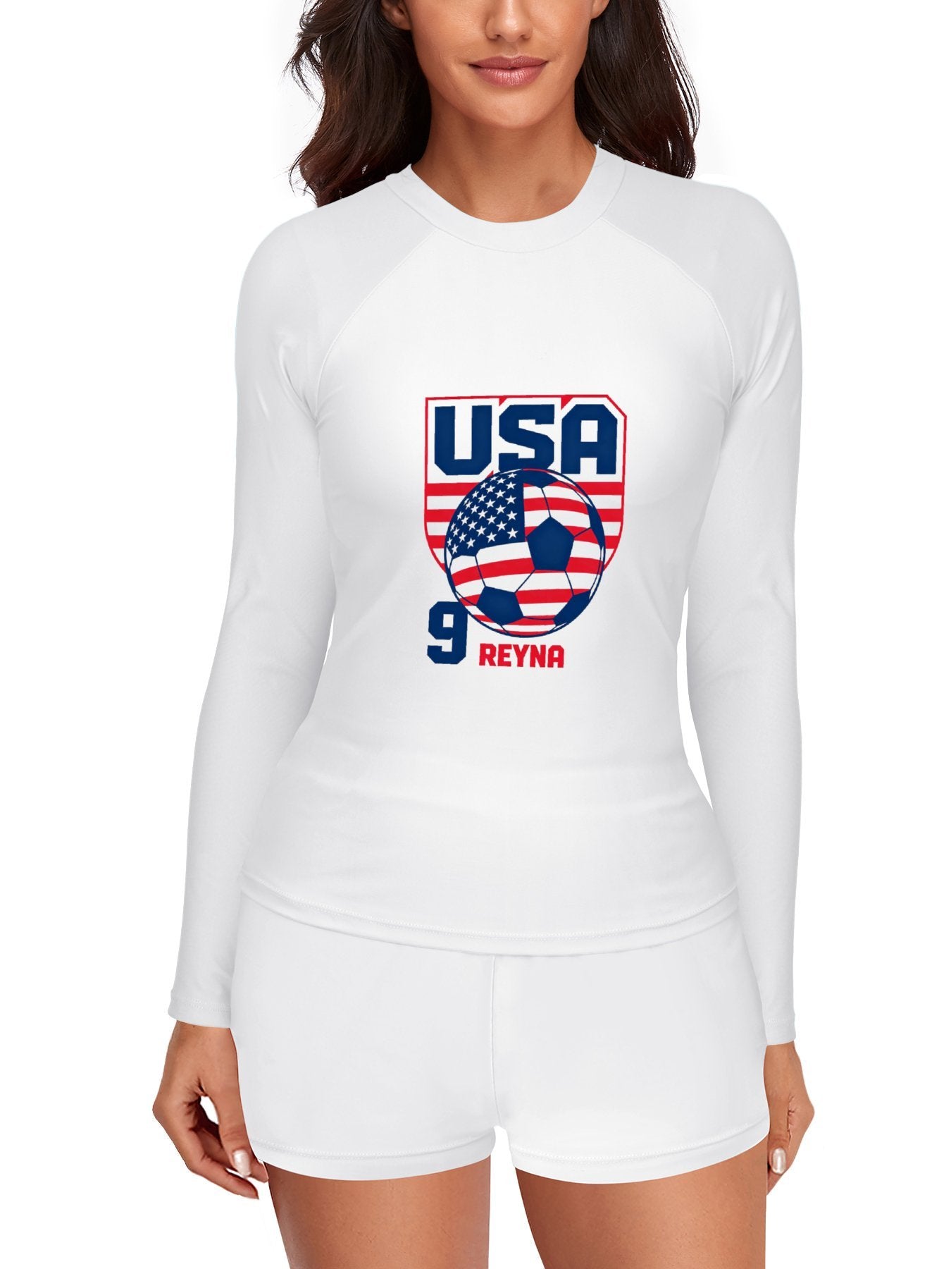 Printed Surf Wear Set, World Cup 2026 USA Graphic Customize Comfort Stretchy Bathing Suit for Ladies Outdoor Water Sports