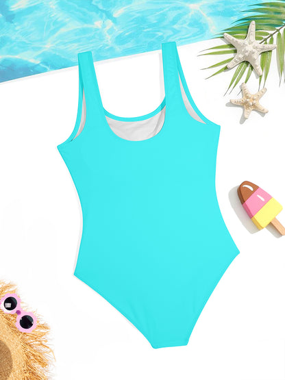 Cute Graphic One Piece Swimsuit for Girls, Perfect Summer Vacation Bathing Suit