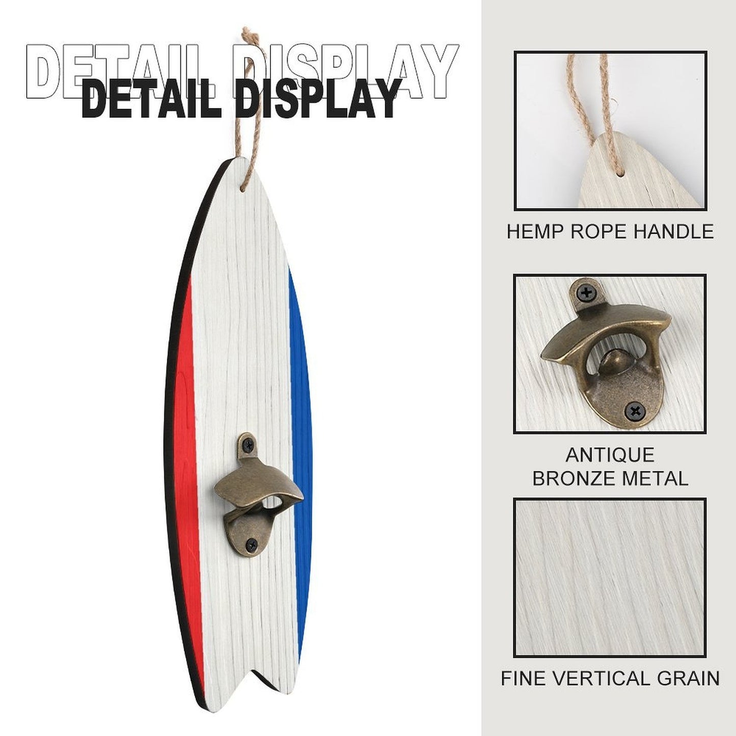 Wooden Surfboard Shaped Corkscrew, Unique Bar & Kitchen Bottle Opener